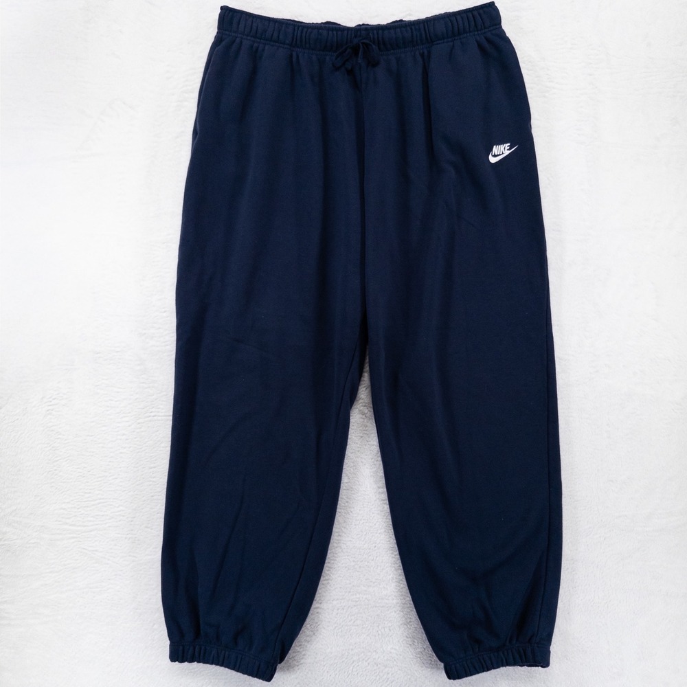 Nike Womens Sportswear Club Fleece Mid Rise Oversized Sweatpants Womens XL Blue